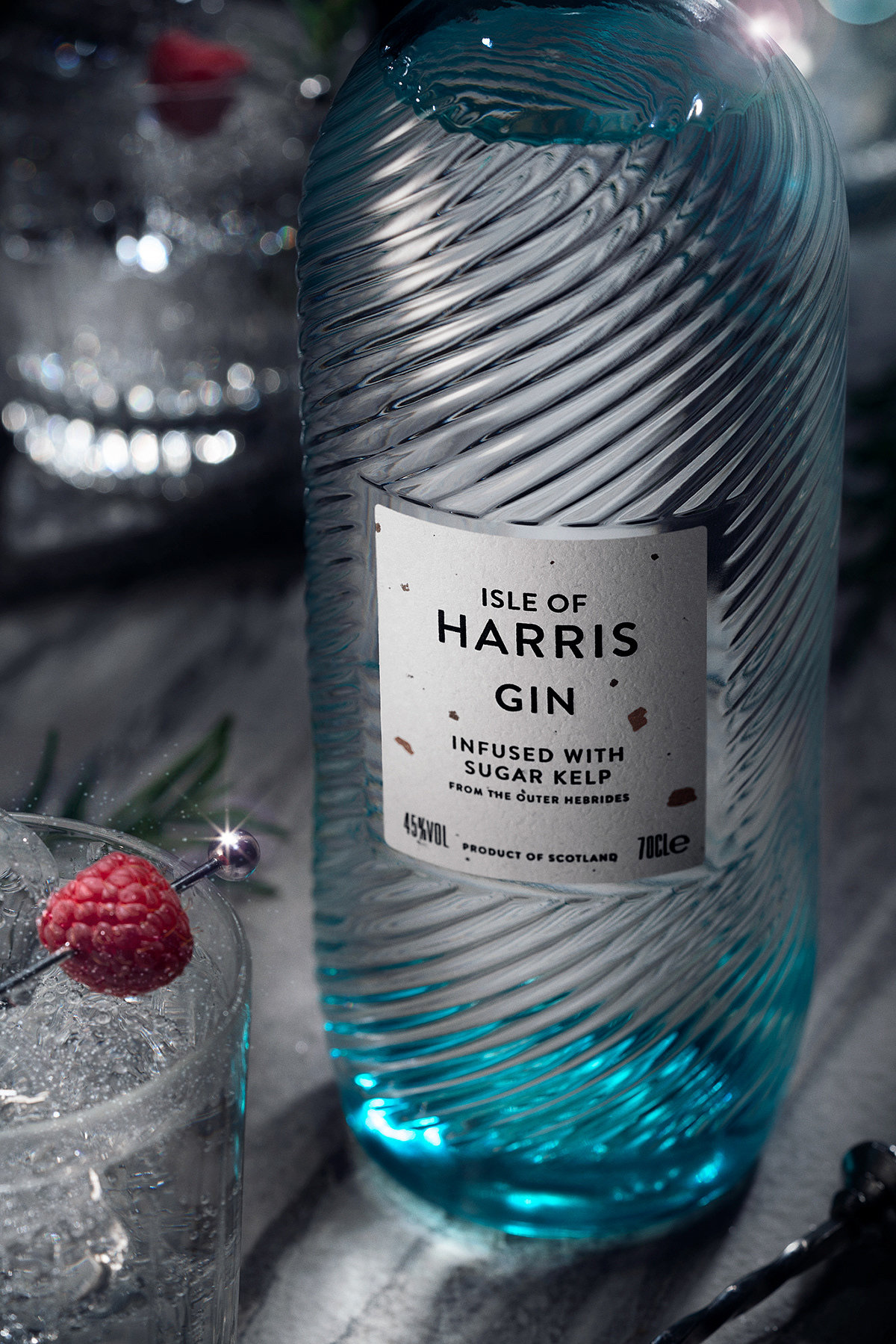 Gin，Harris Island，Alcoholic beverages，Bottled Cocktail，packing design，The wine bottle，