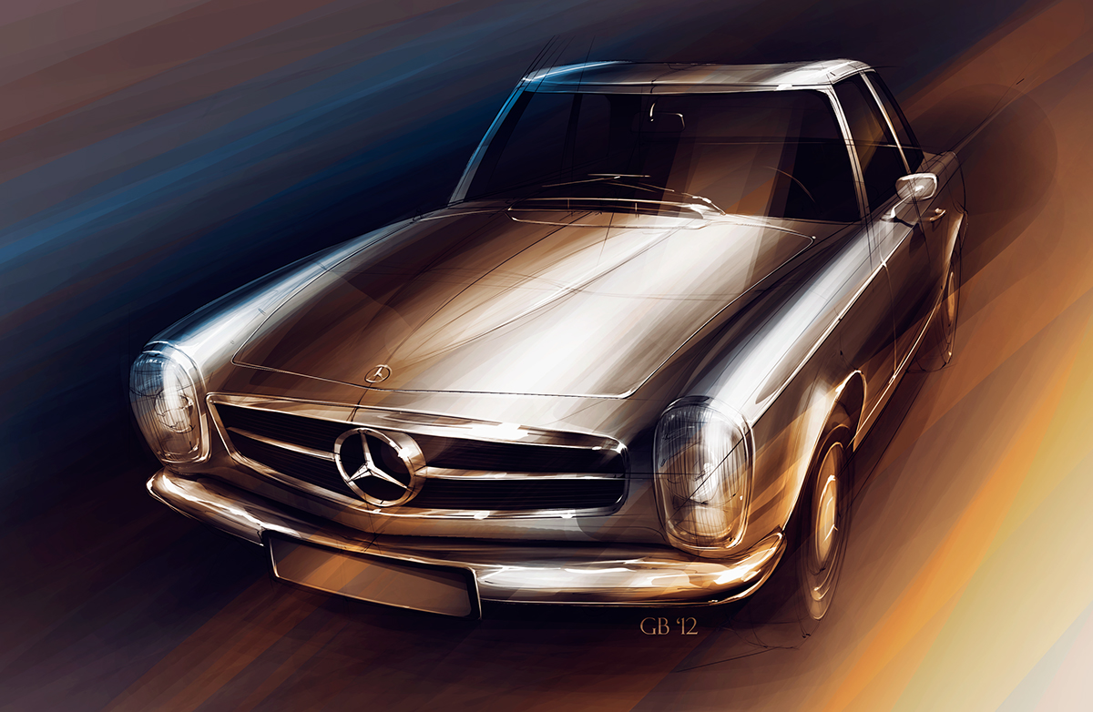 Rendering，Automatic design，Automobile design，Hand drawn，