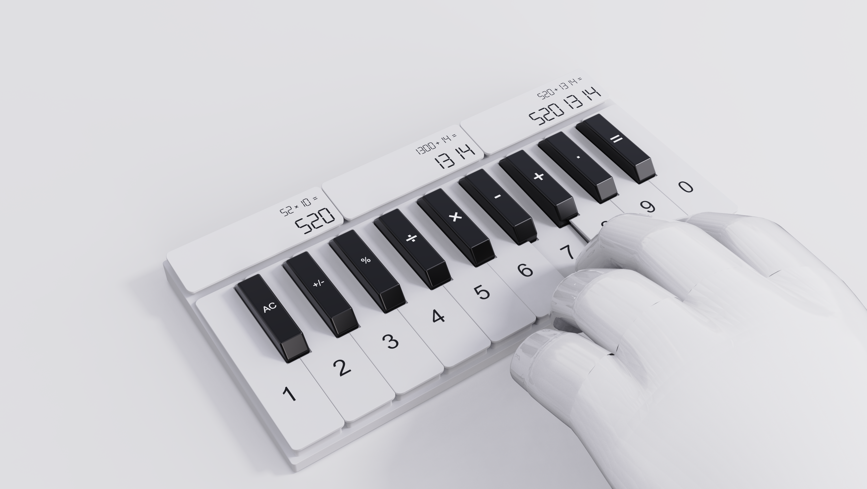 Calculator，Three screens，Piano keys，