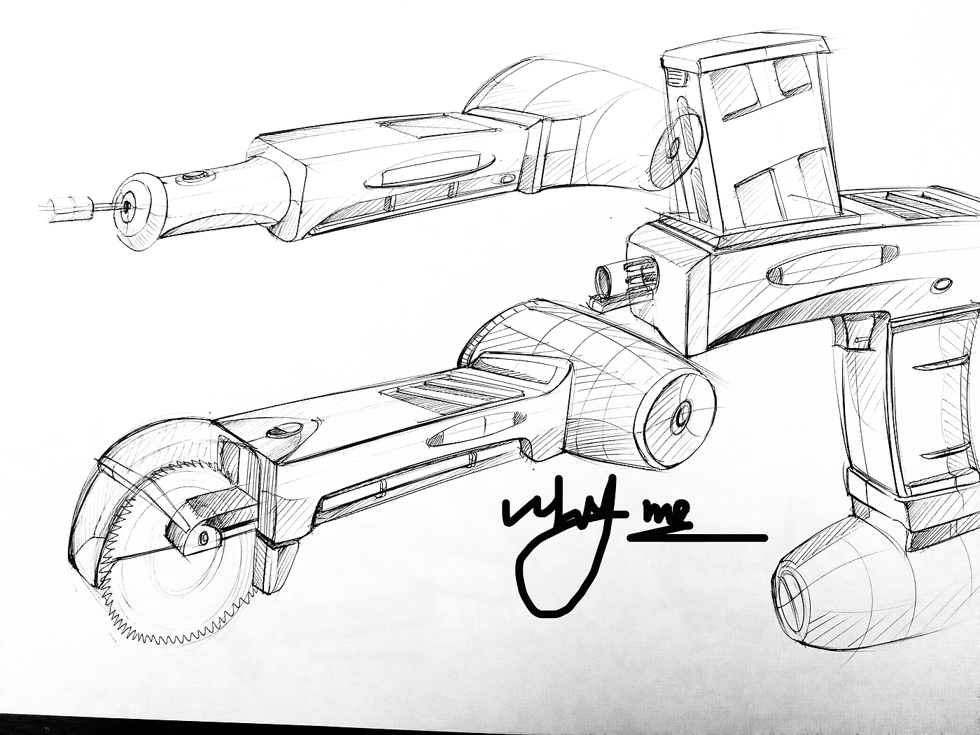 Hand drawn，Mother and baby，Electric tool，automobile，