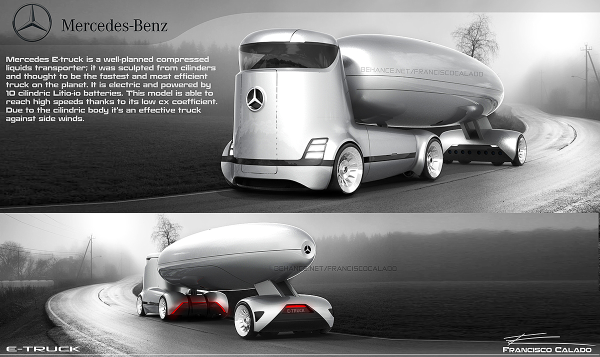 conceptual design，Transportation design，Liquid transportation，Truck design，Mercedes Benz Truck，