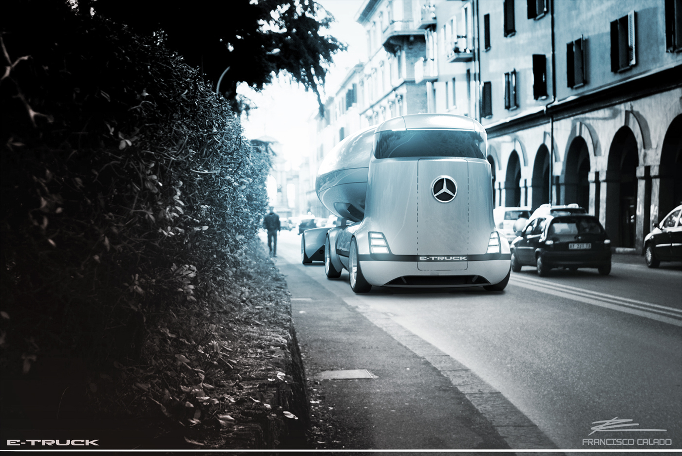 conceptual design，Transportation design，Liquid transportation，Truck design，Mercedes Benz Truck，