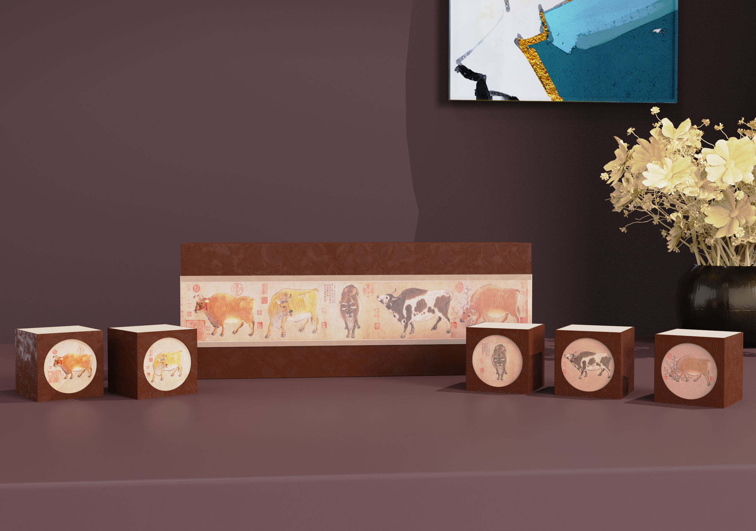 Tea，Five cattle chart，