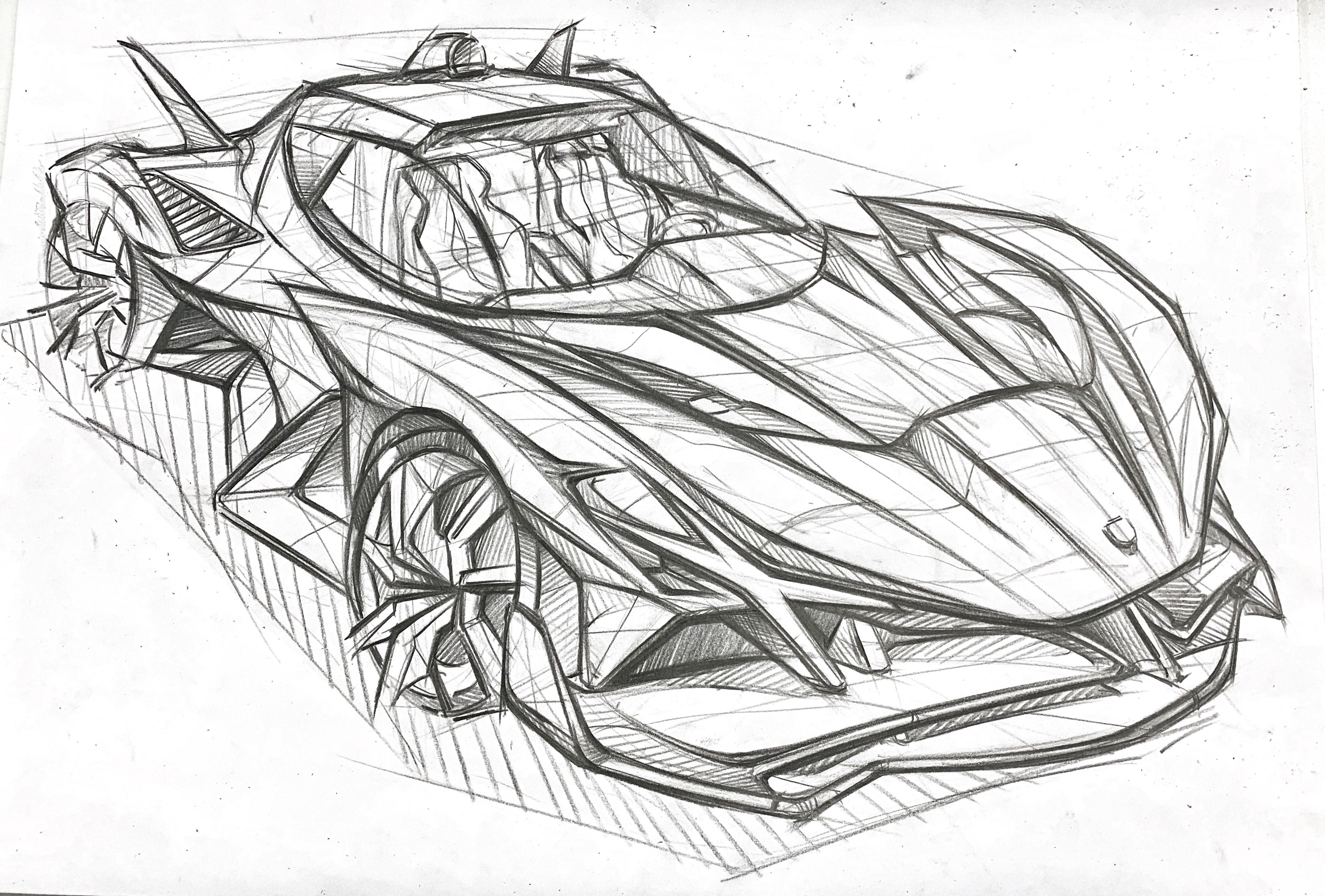 Hand drawn car，product design，industrial design，Hand drawn product design，Hand drawn industrial design，Hand drawn automobile design，Two dimensional rendering，conceptual design，