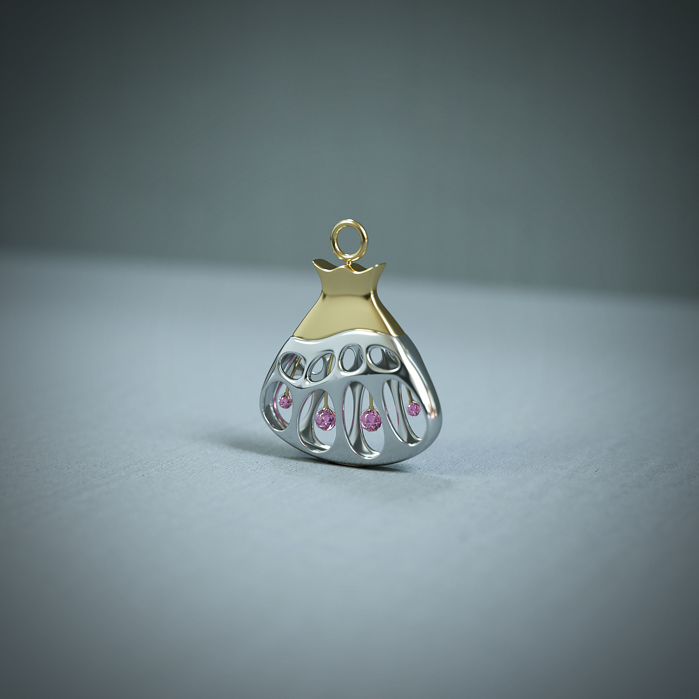gemstone，fish，jellyfish，Ocean wind，silver，ornaments，jewelry，