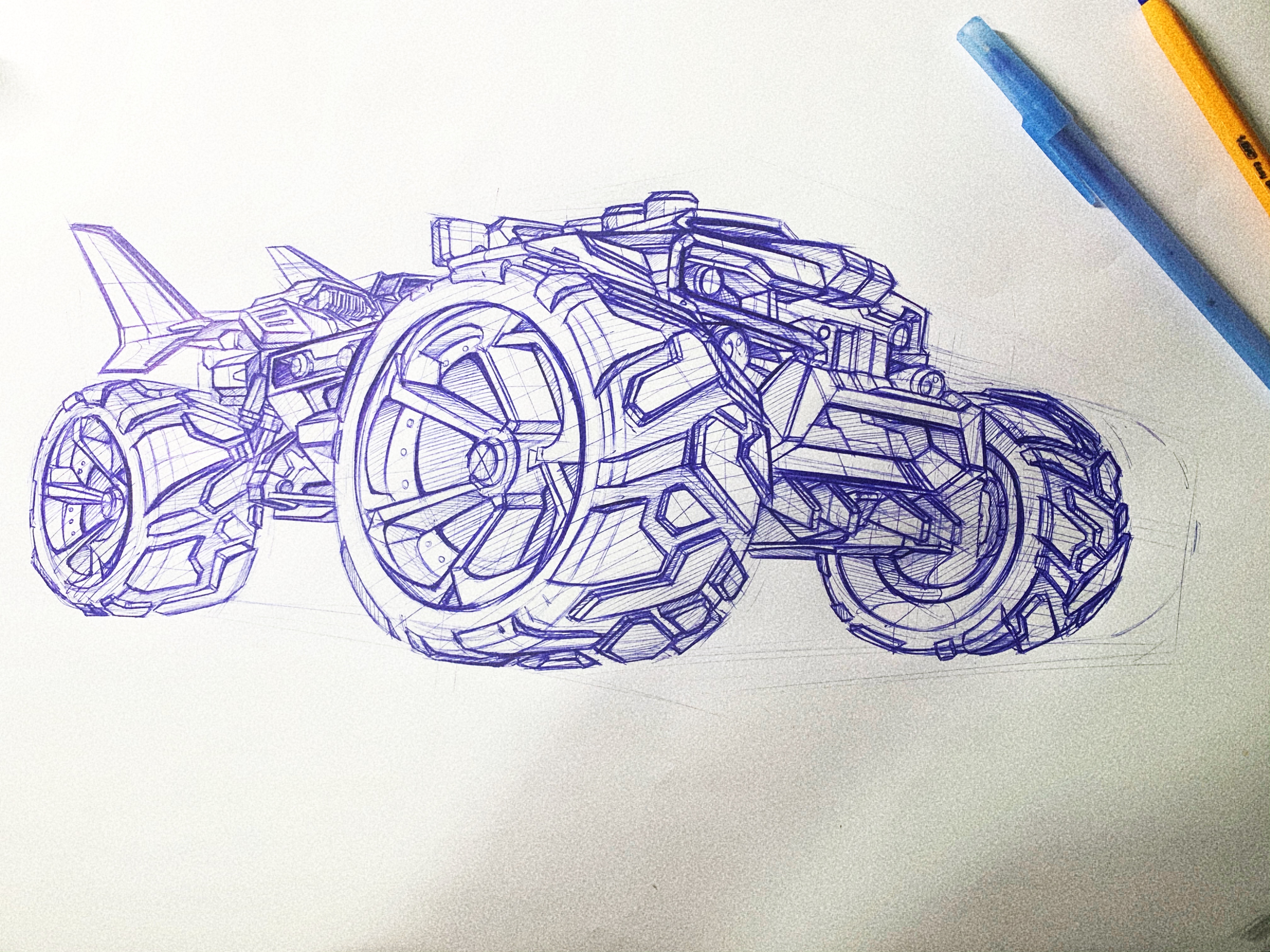 Automobile design，Hand drawn products，Hand drawn industrial design，sketch，ball pen，Marker hand drawn，