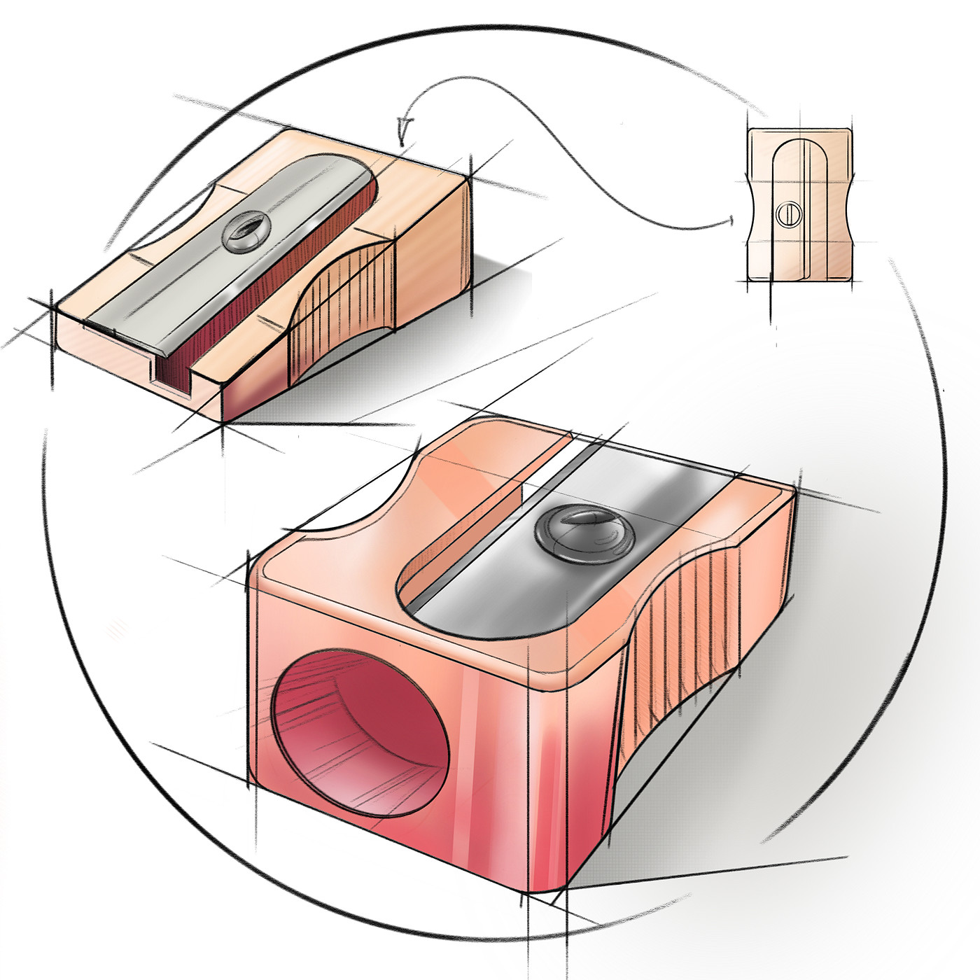 product design，Hand drawn，ipad，design sketch，