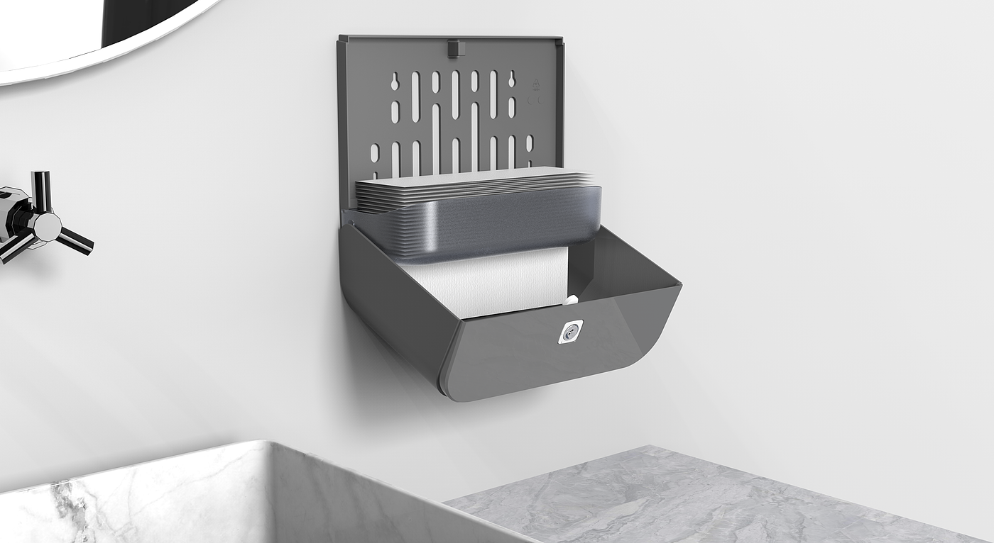 Appearance design，product design，Tissue box，Daily Necessities，innovate，Receive，TOILET，Hanging wall，