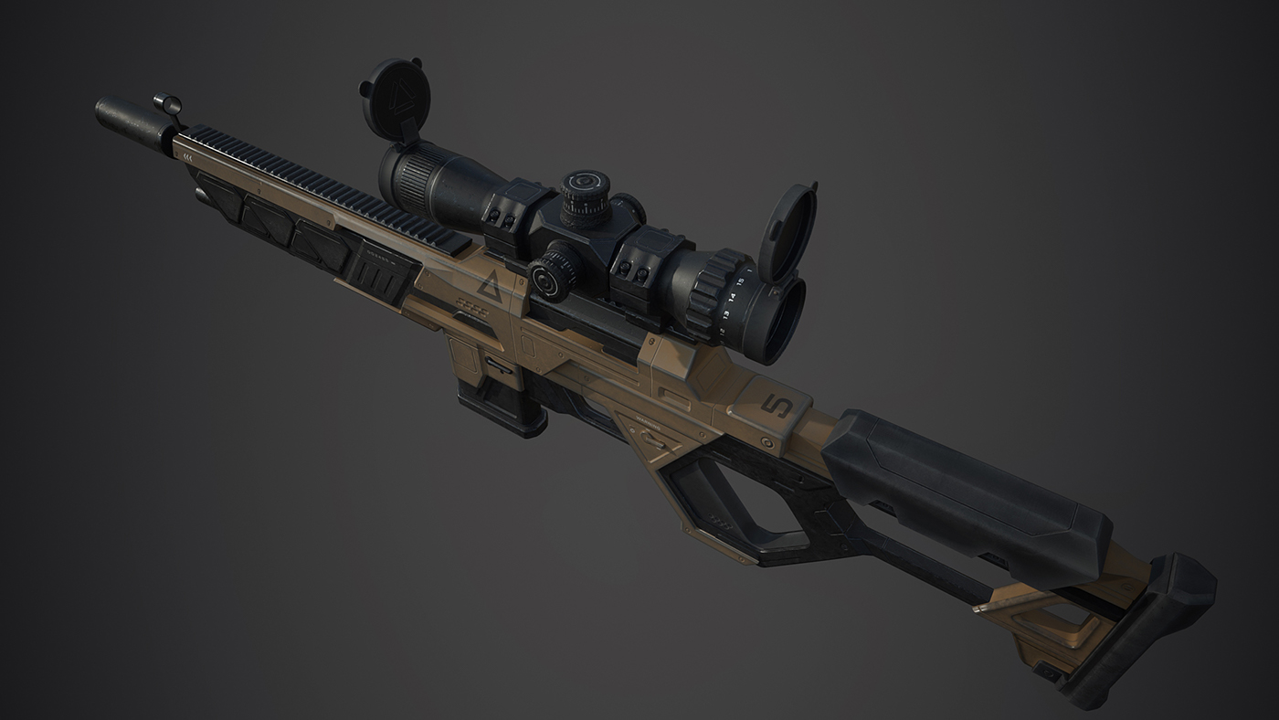 modeling，firearms，Render，