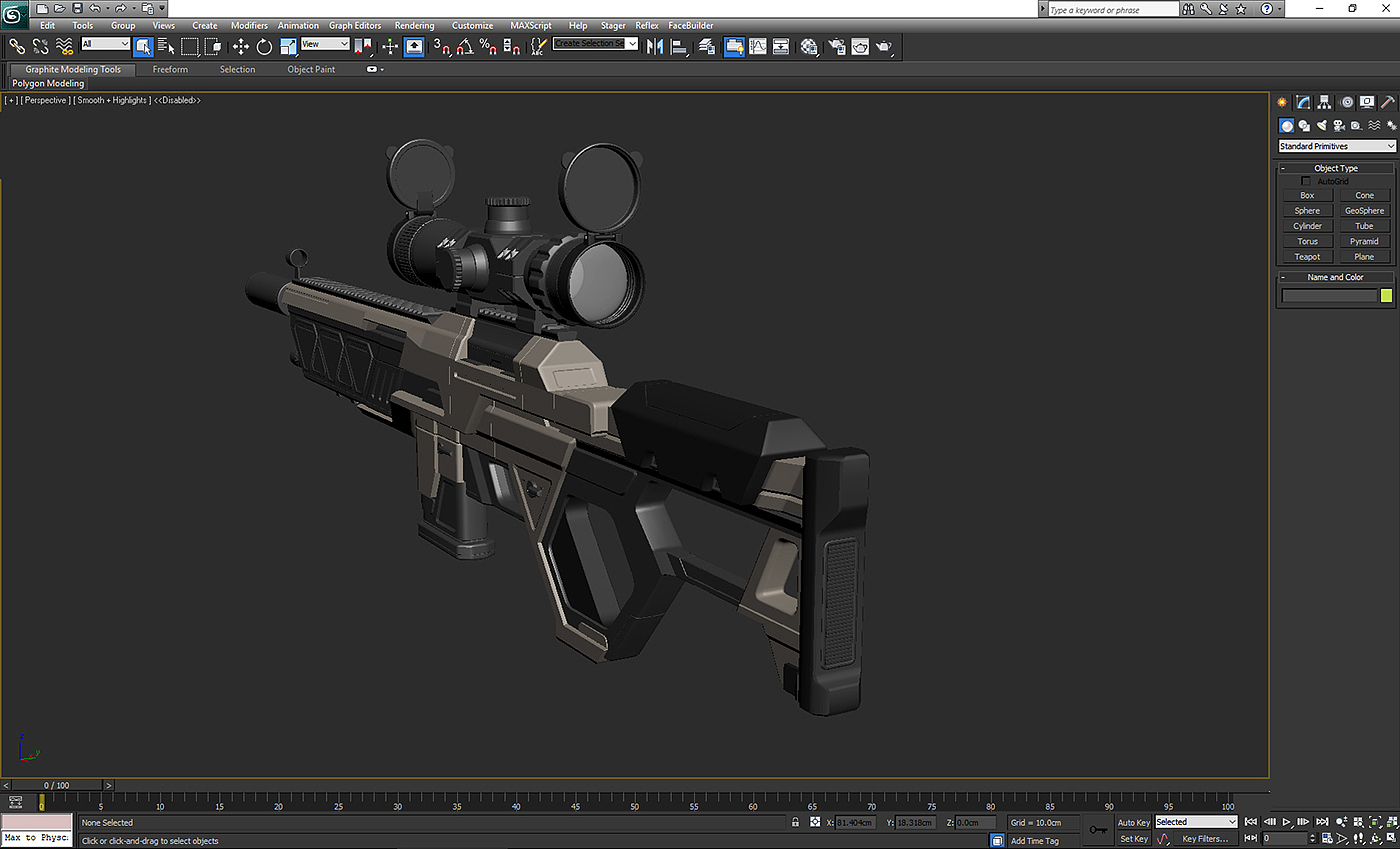 modeling，firearms，Render，
