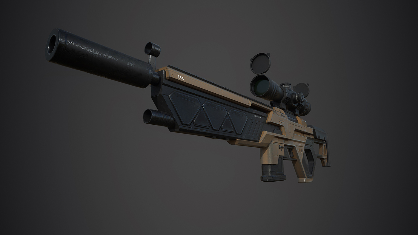modeling，firearms，Render，