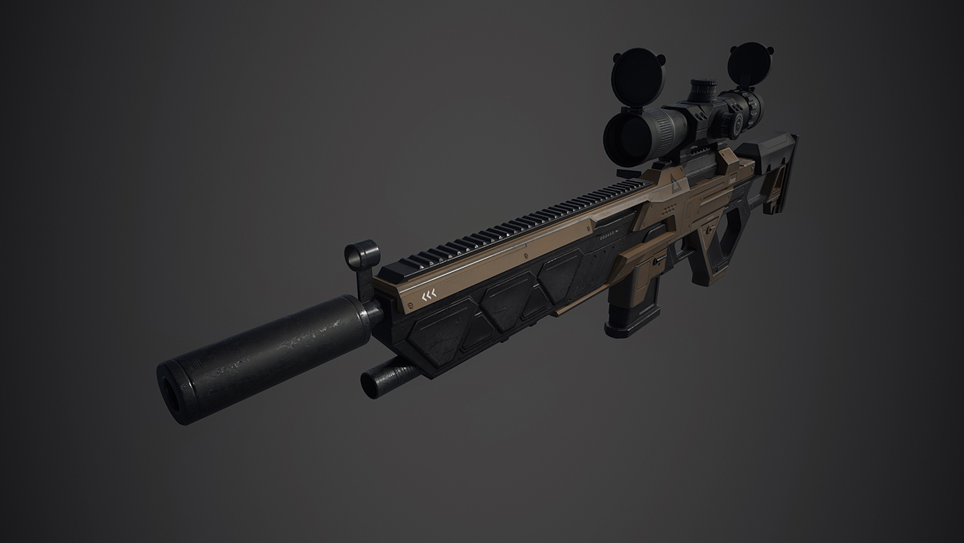 modeling，firearms，Render，