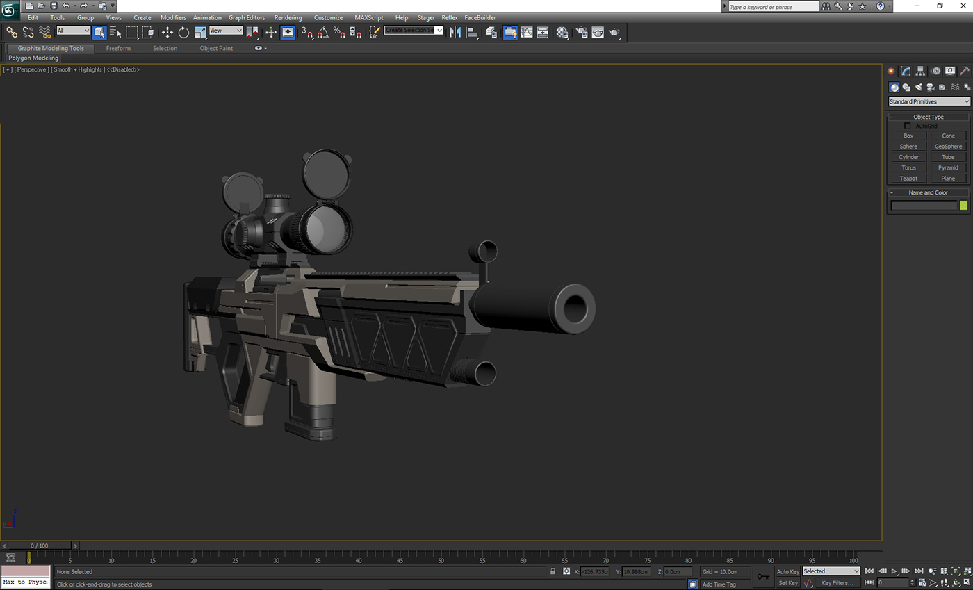 modeling，firearms，Render，