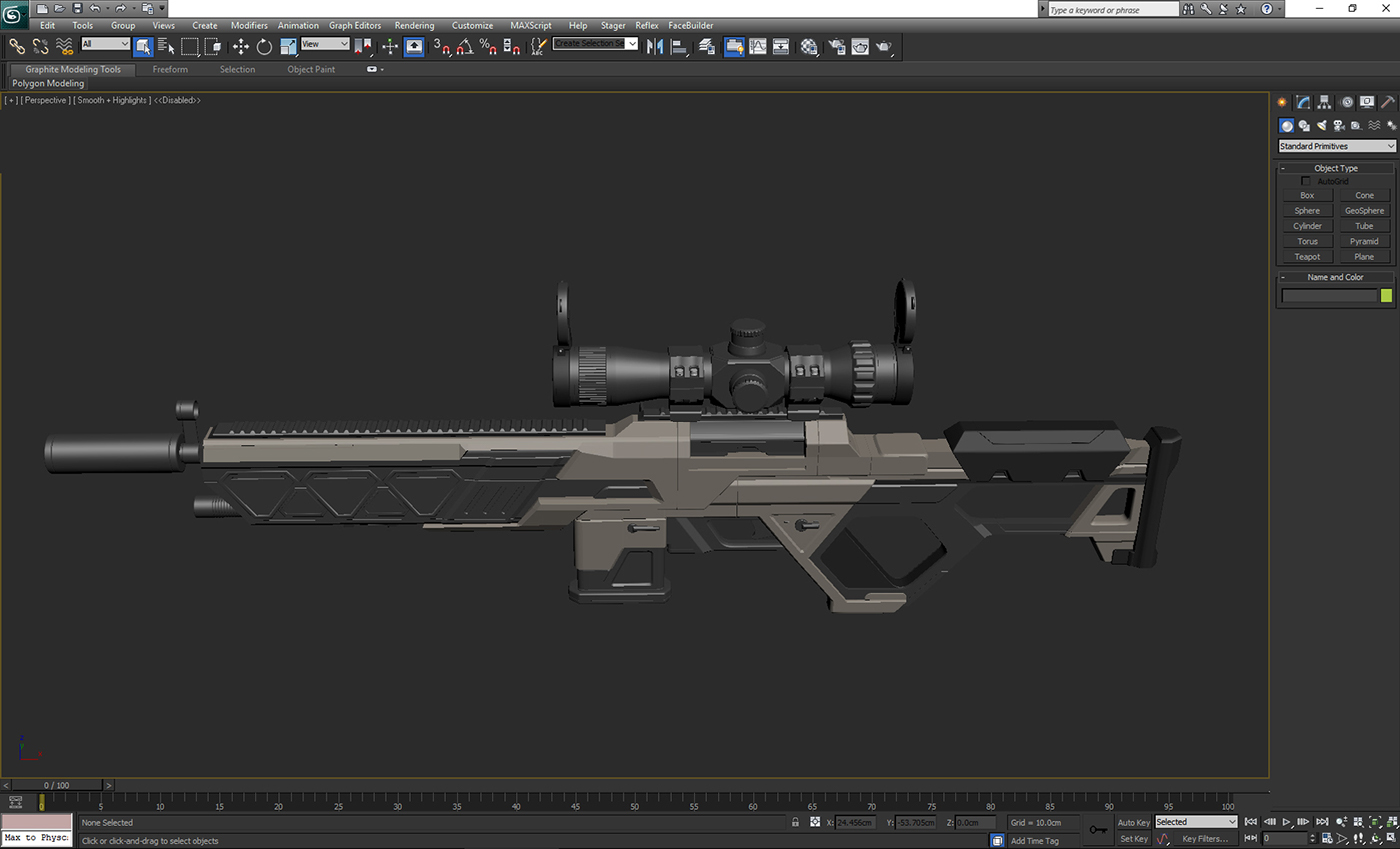 modeling，firearms，Render，