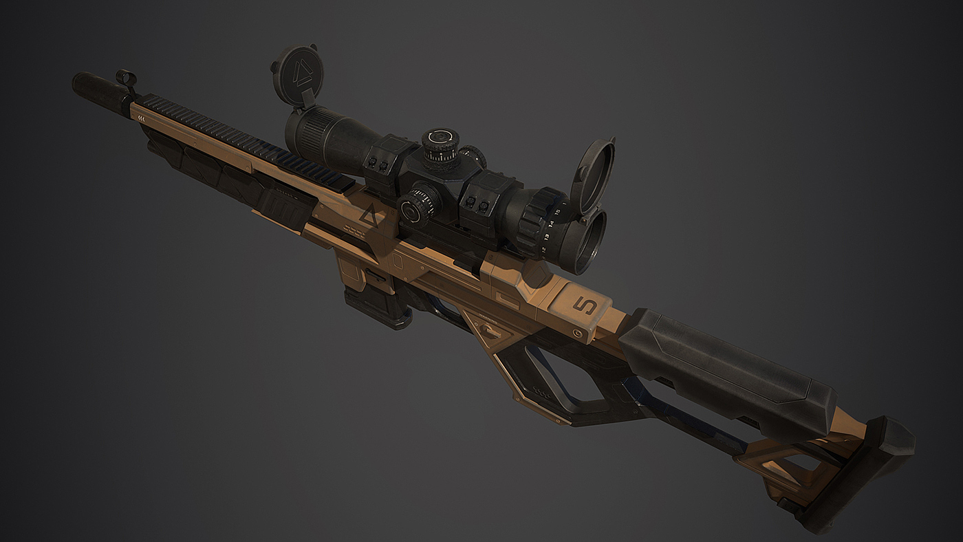 modeling，firearms，Render，