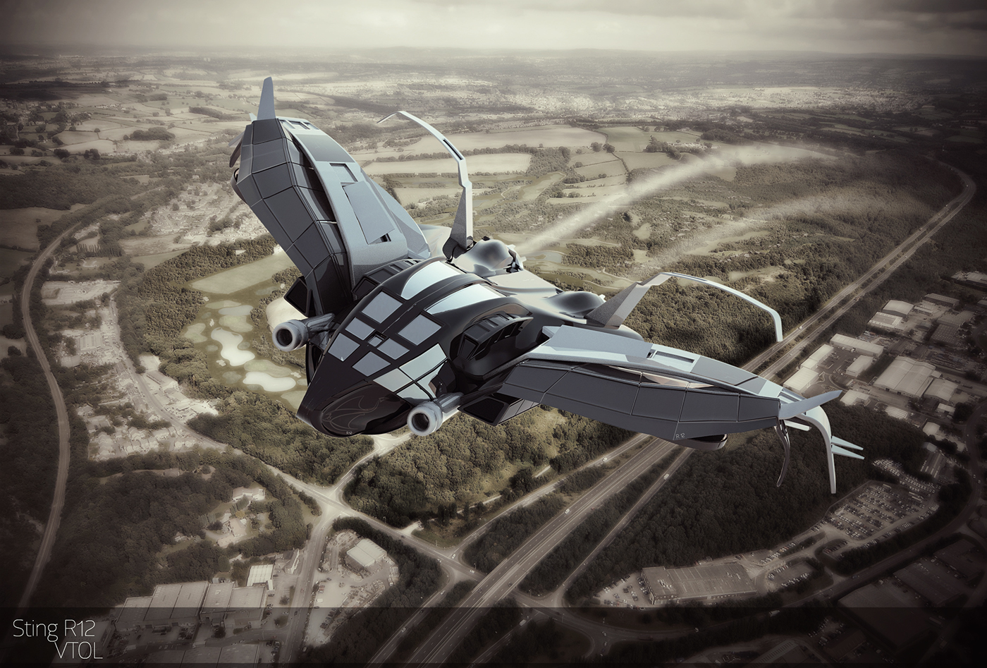 aircraft，concept，Aerocraft，in the air，