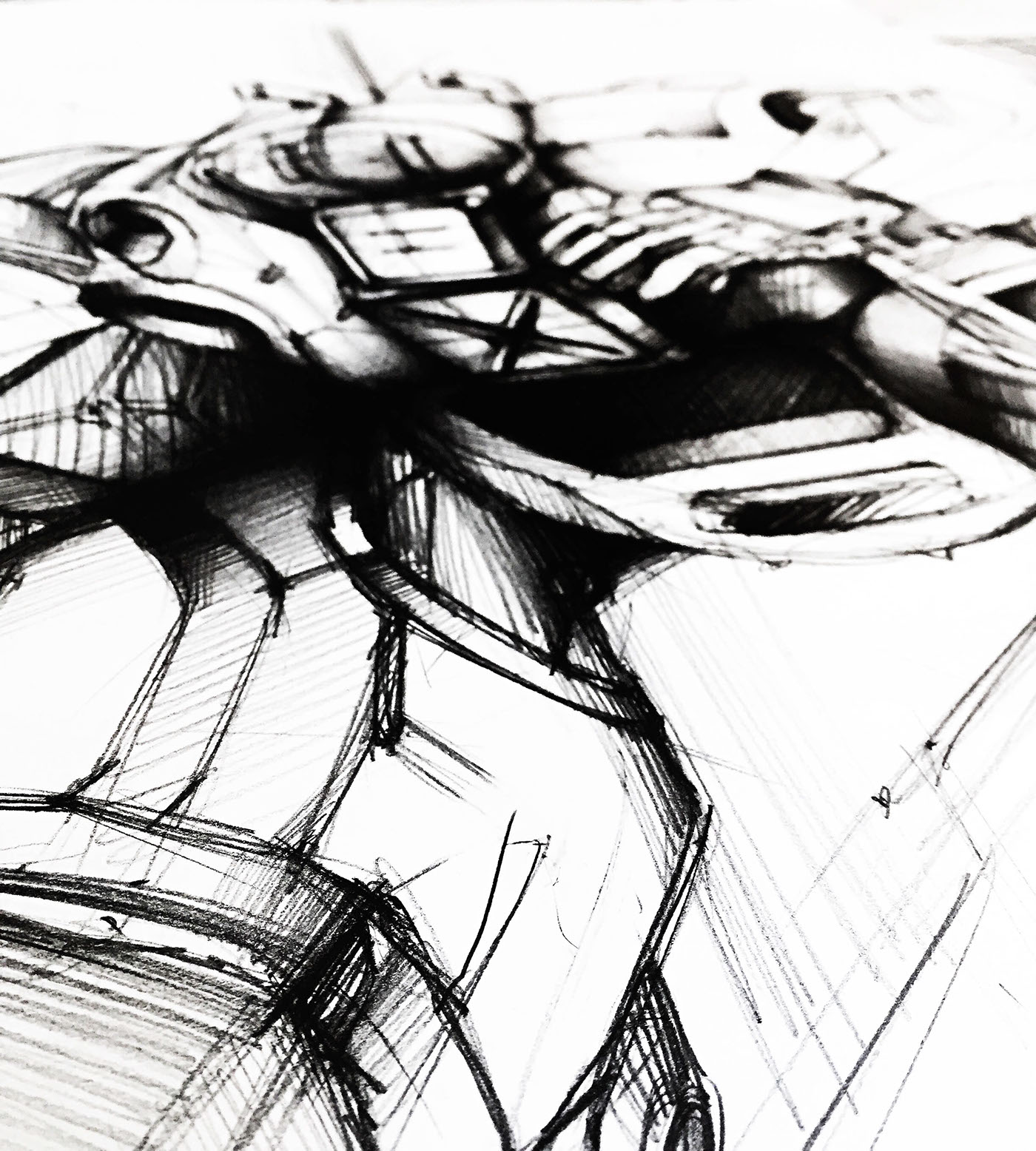 Hand drawn，sketch，Line，robot，