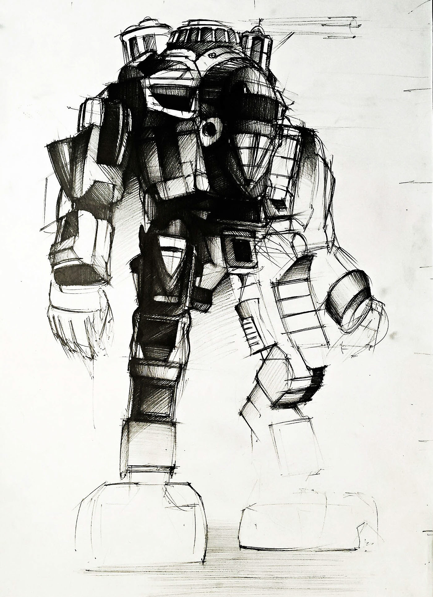Hand drawn，sketch，Line，robot，