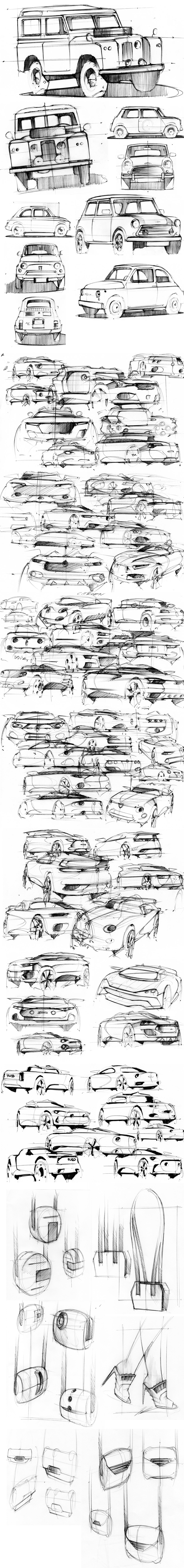 Hand drawn，automobile，Line，sketch，