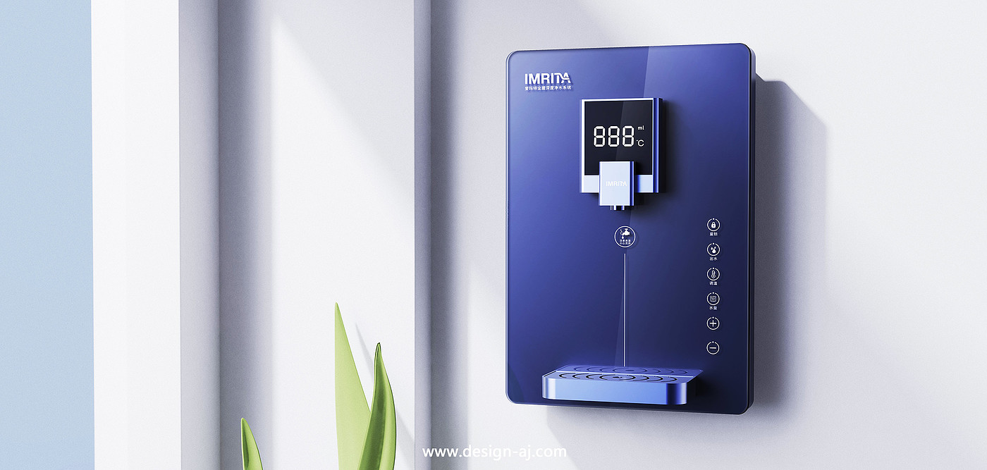 Wall mounted water dispenser，Water dispenser，small home appliances，Household appliances，Kitchen appliances，Instant hot water dispenser，Aijia industrial design，Straight drink machine，