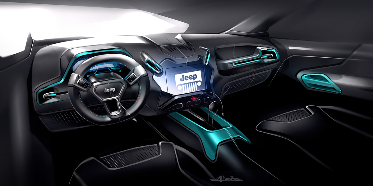 automobile，Interior，vehicle，Hand drawn，painting，