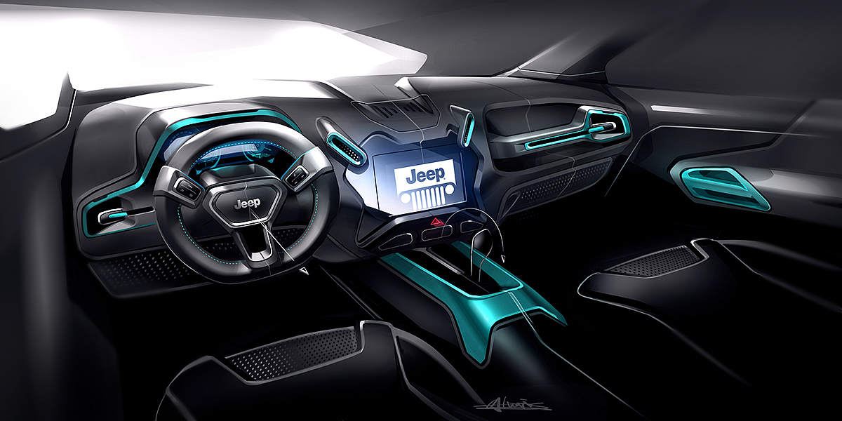 automobile，Interior，vehicle，Hand drawn，painting，