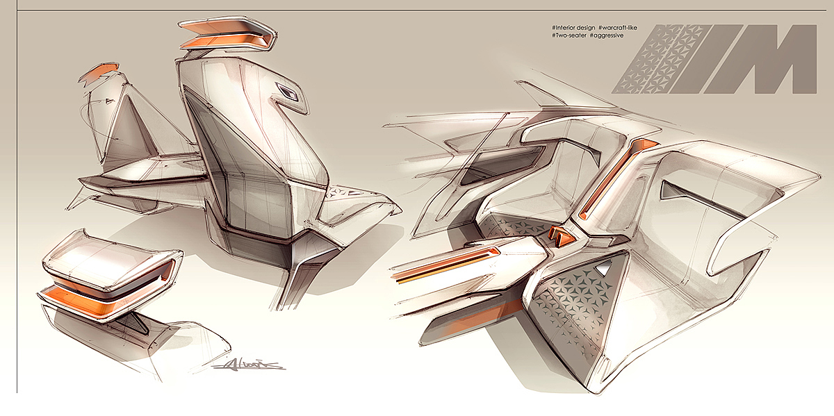 automobile，Interior，vehicle，Hand drawn，painting，