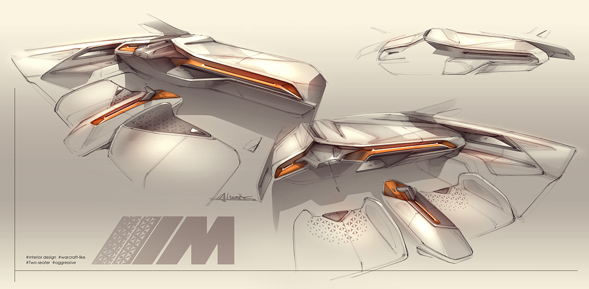 automobile，Interior，vehicle，Hand drawn，painting，