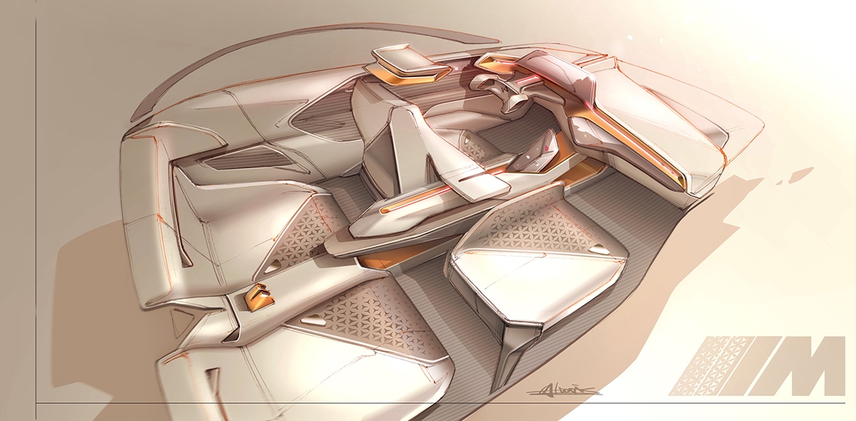 automobile，Interior，vehicle，Hand drawn，painting，