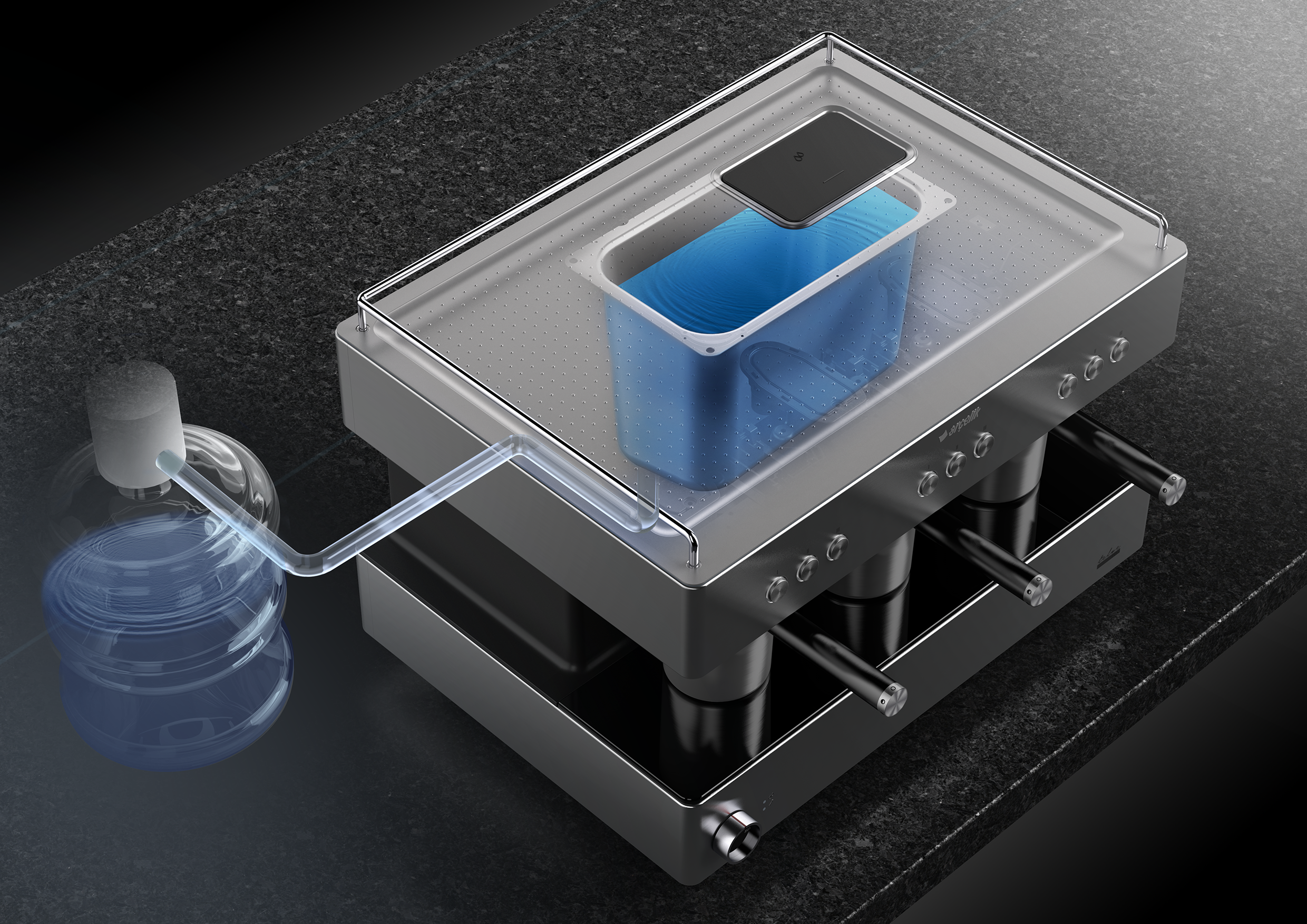 Arcelic，TelvePro，Coffee machine，silver，