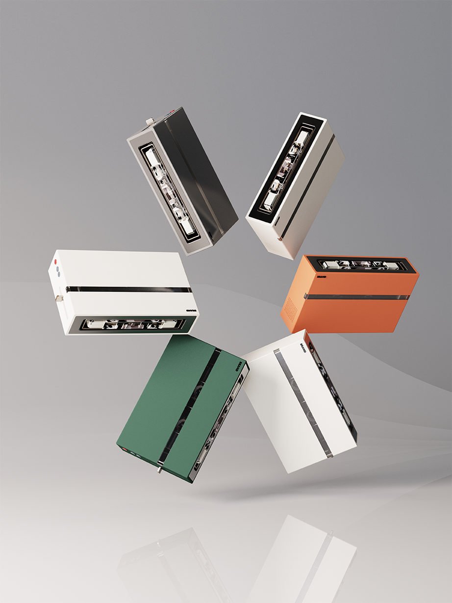 Nostalgic, retro, concept, toaster, cassette player, tape recorder，