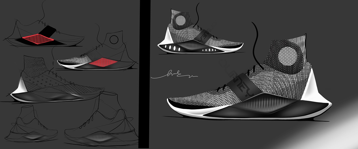 Hand drawn，Ubee ，motion，shoes，