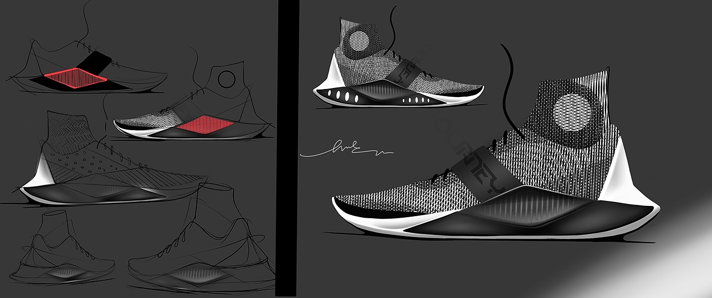 Hand drawn，Ubee ，motion，shoes，