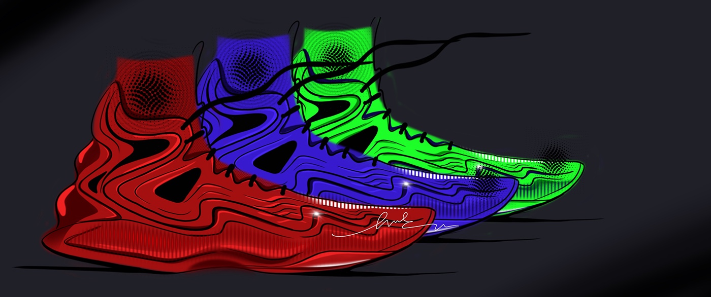 Hand drawn，Ubee ，motion，shoes，