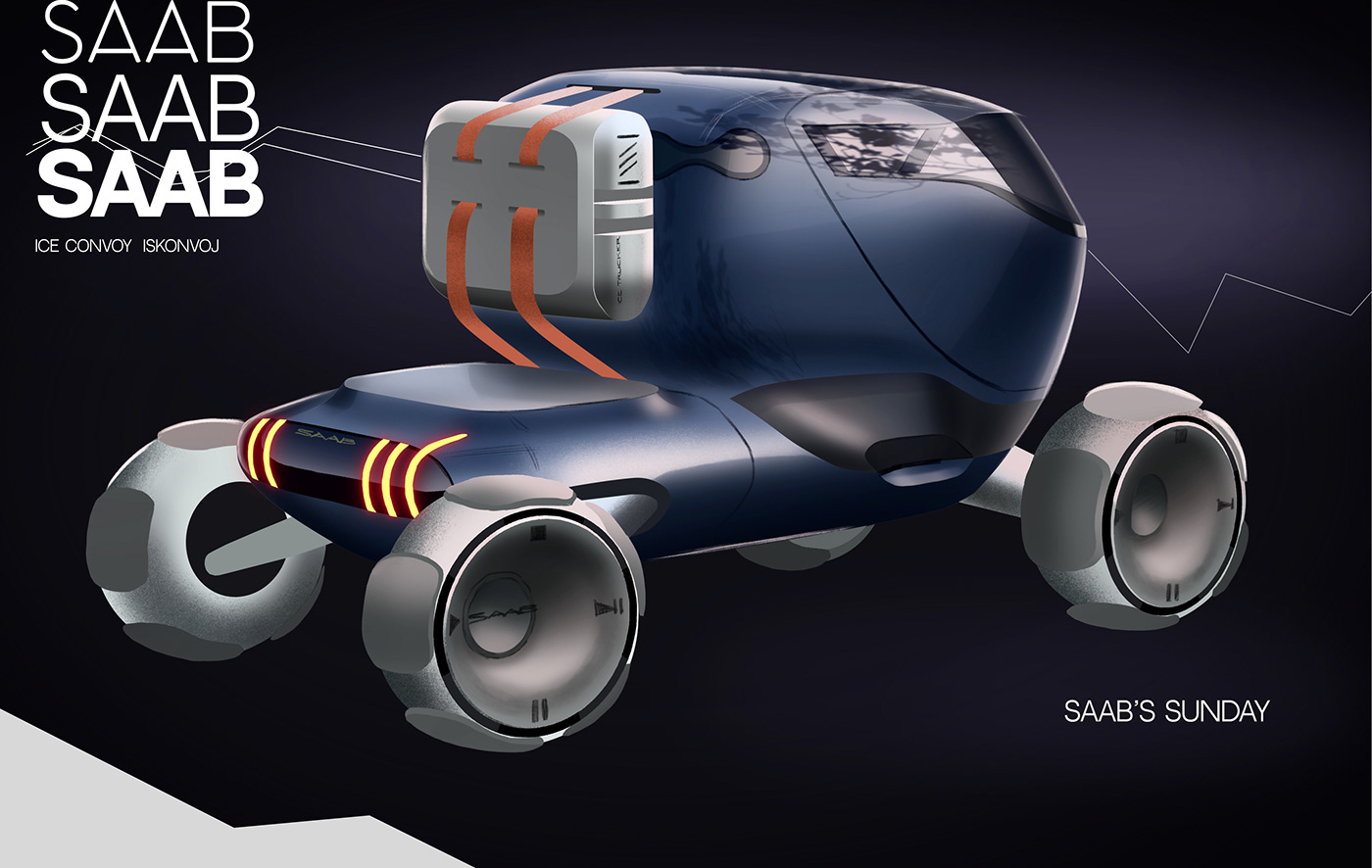 Matthew Gullini，Saab "ice and snow fleet" truck，Vehicle design，