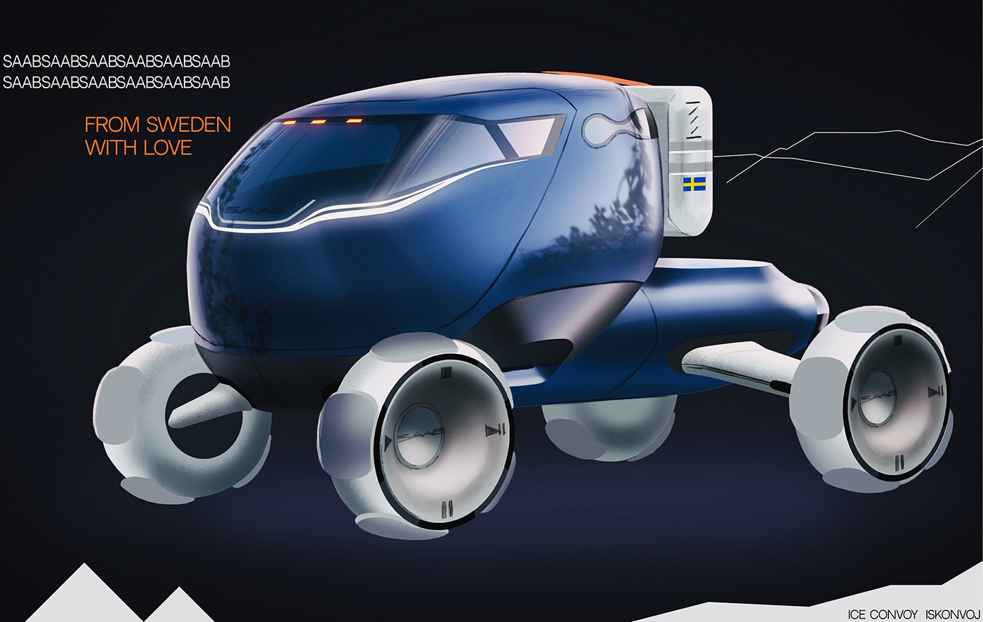 Matthew Gullini，Saab "ice and snow fleet" truck，Vehicle design，
