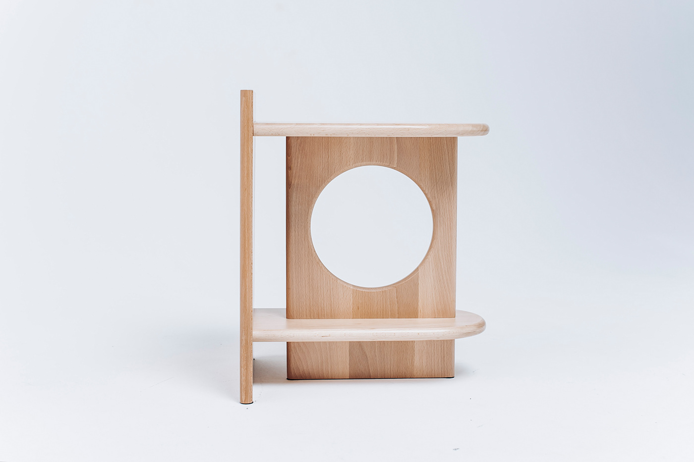 design model，Natural wood，product design，Multifunctional side table，