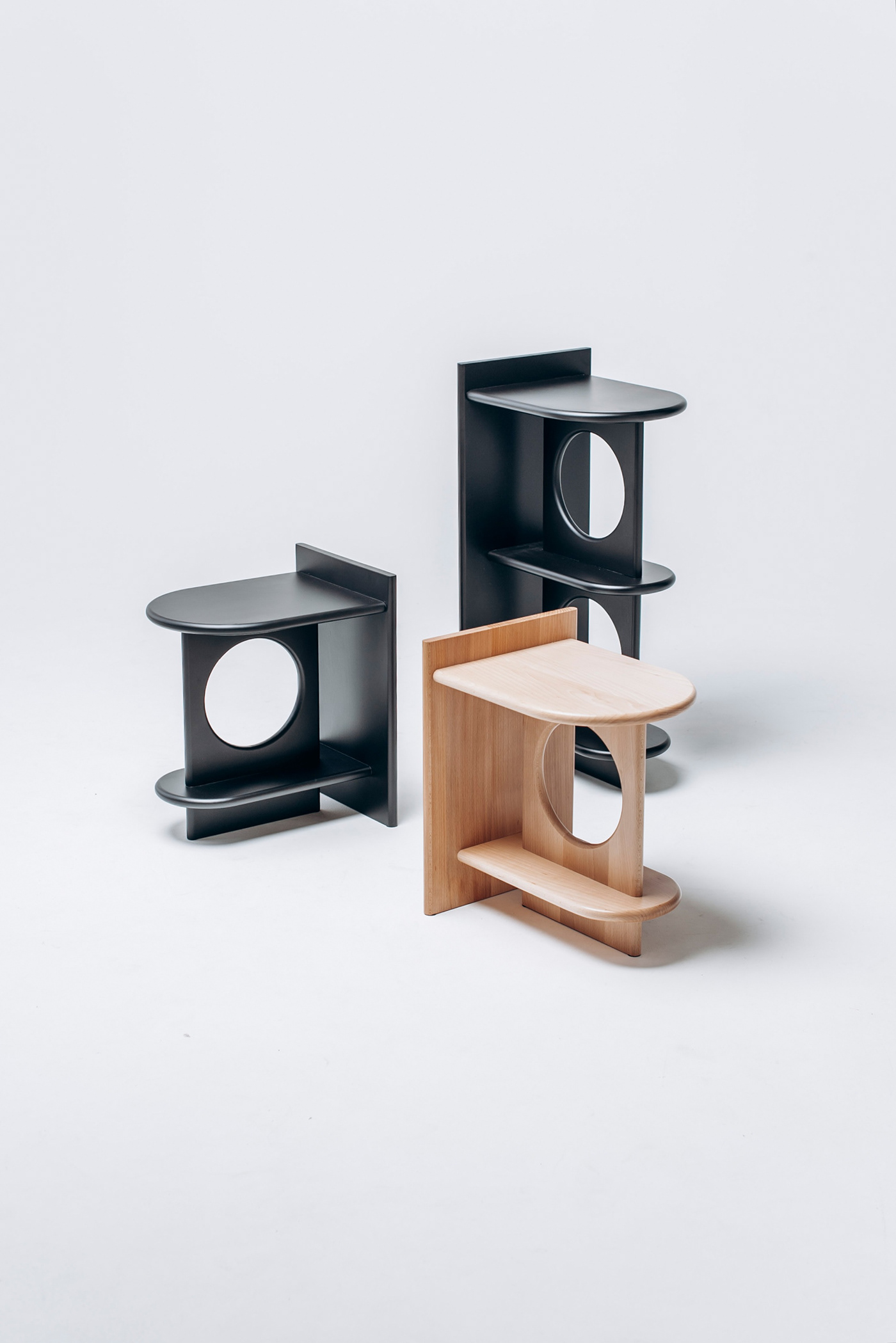 design model，Natural wood，product design，Multifunctional side table，