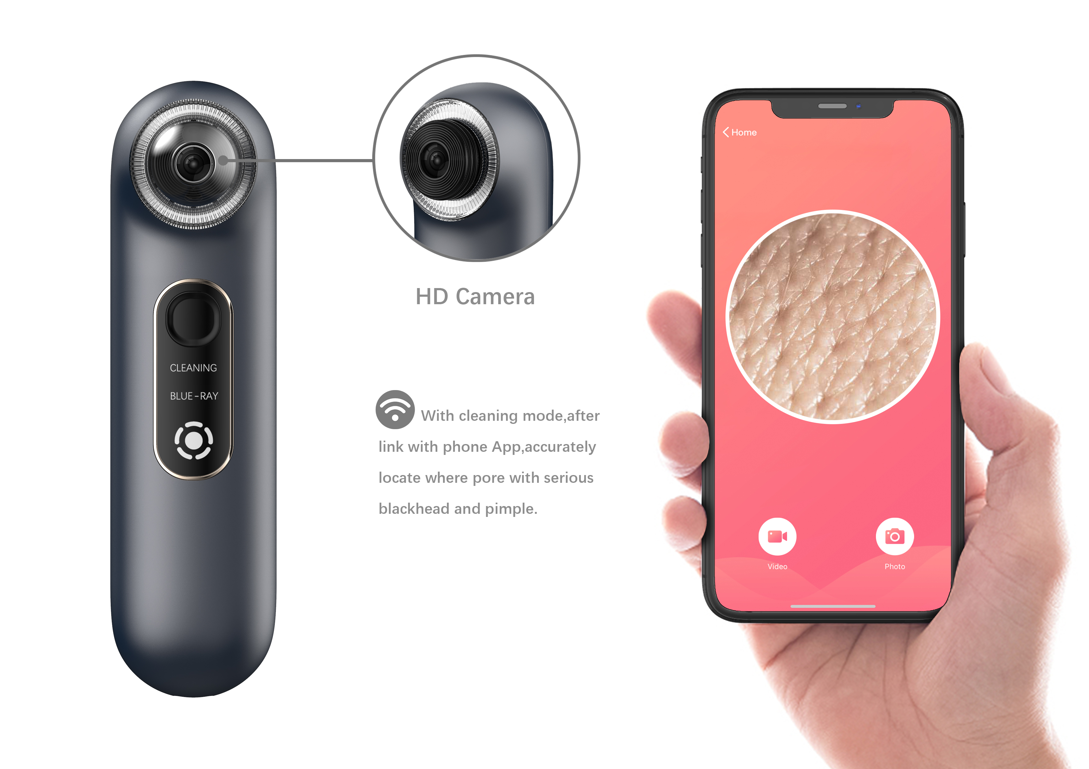 Visualization of blackhead beauty instrument，