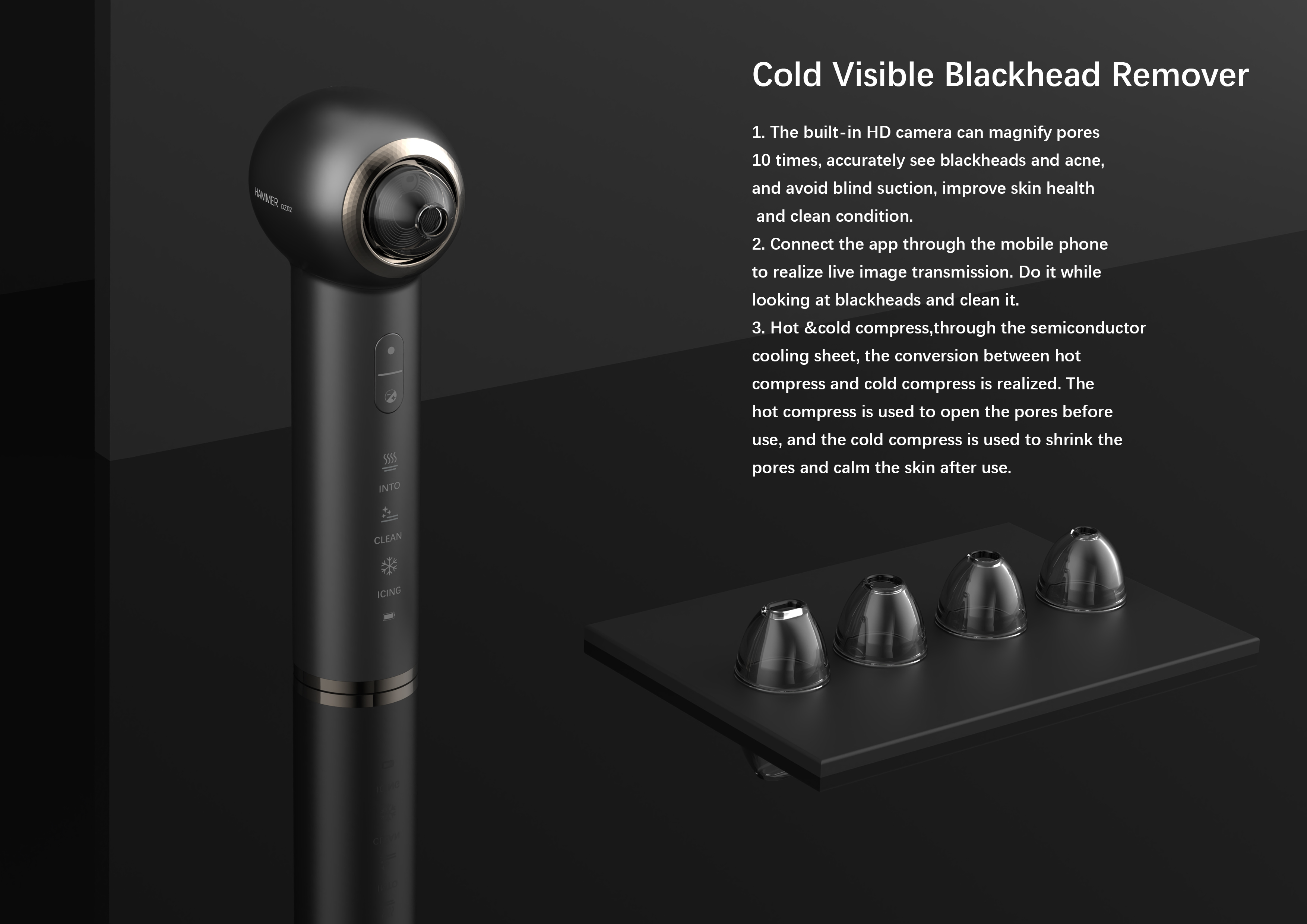 Visualization of blackhead beauty instrument，