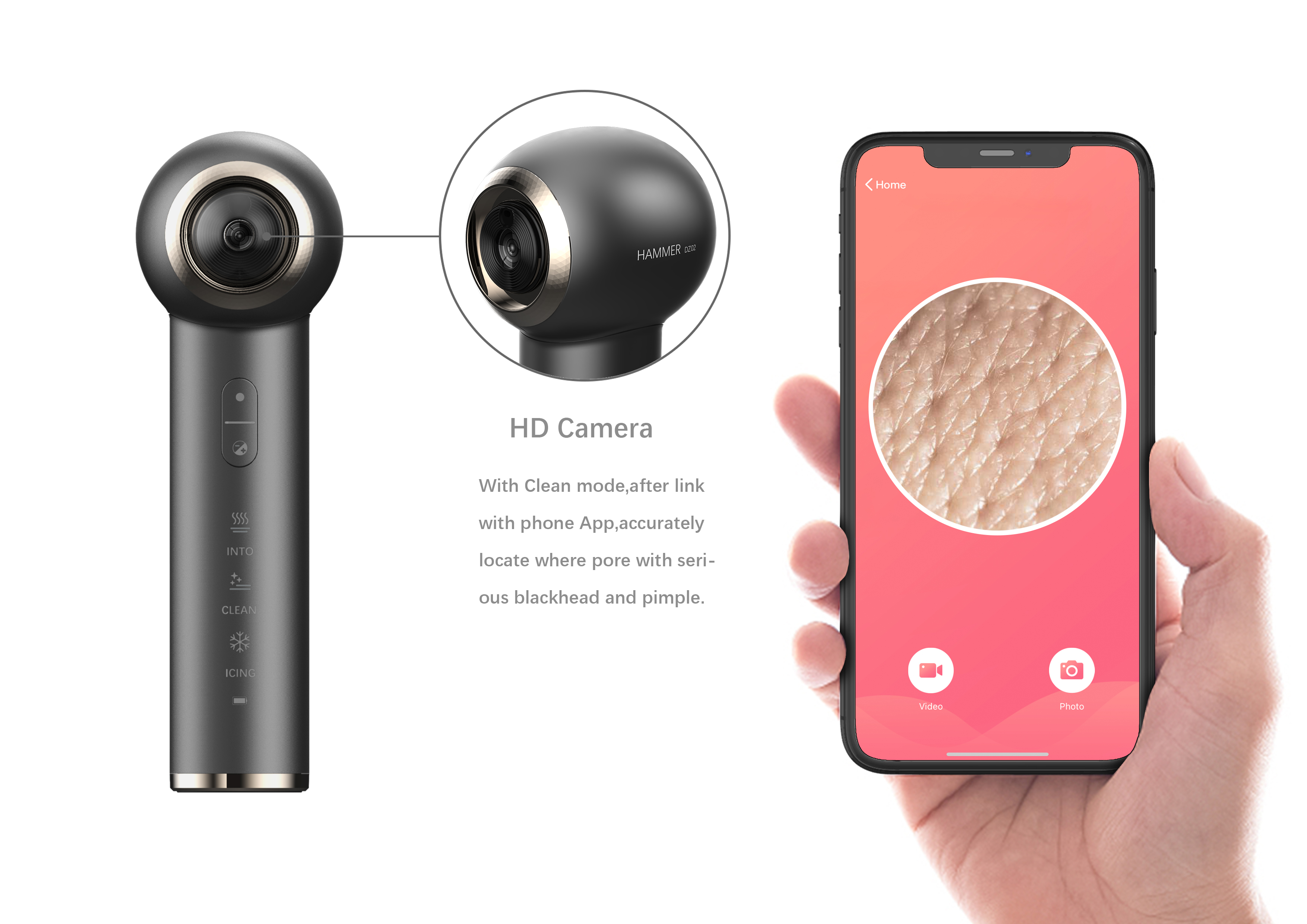 Visualization of blackhead beauty instrument，