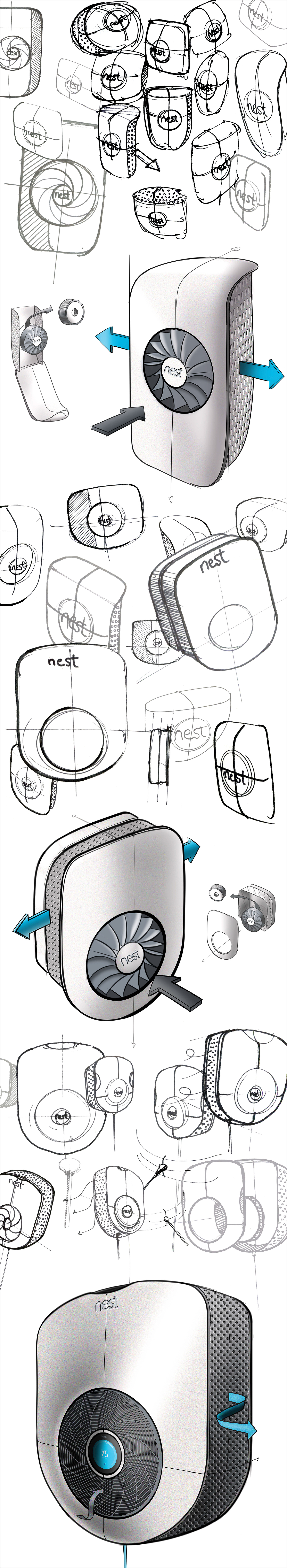 Nest Respire，智能空气净化器，家电产品，手势控制，磁性密封，