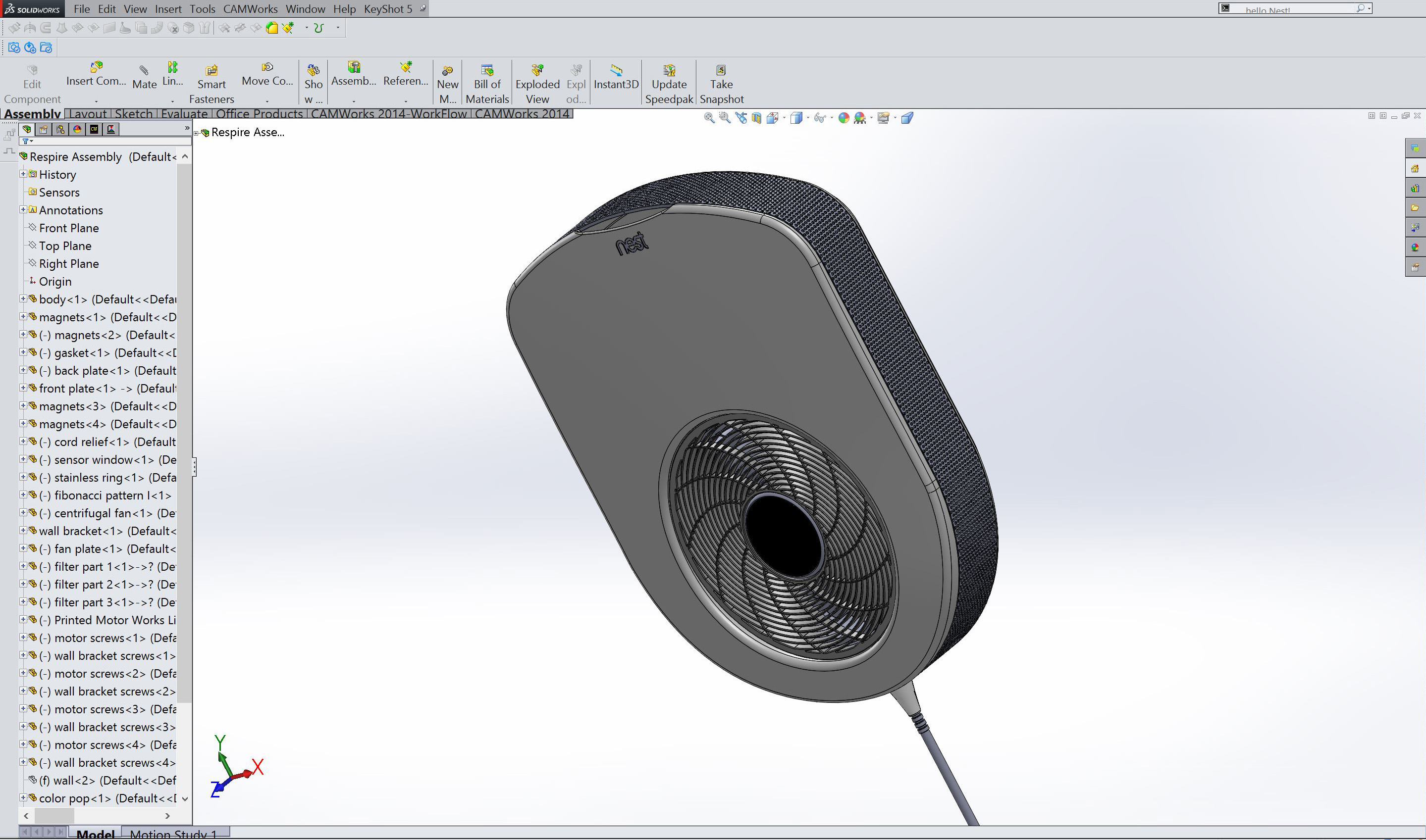 Nest Respire，Intelligent air purifier，Household appliances，Gesture control，Magnetic seal，