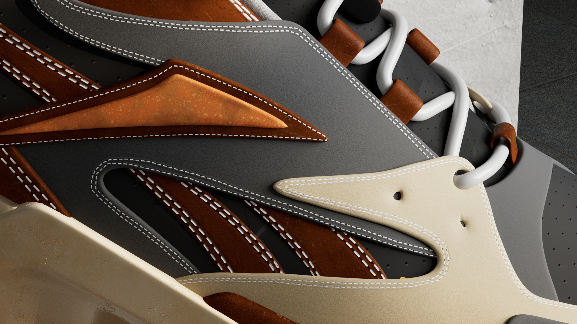 Product rendering，keyshot，cinema4d，Realistic，Product modeling，sneakers，outdoor sport，