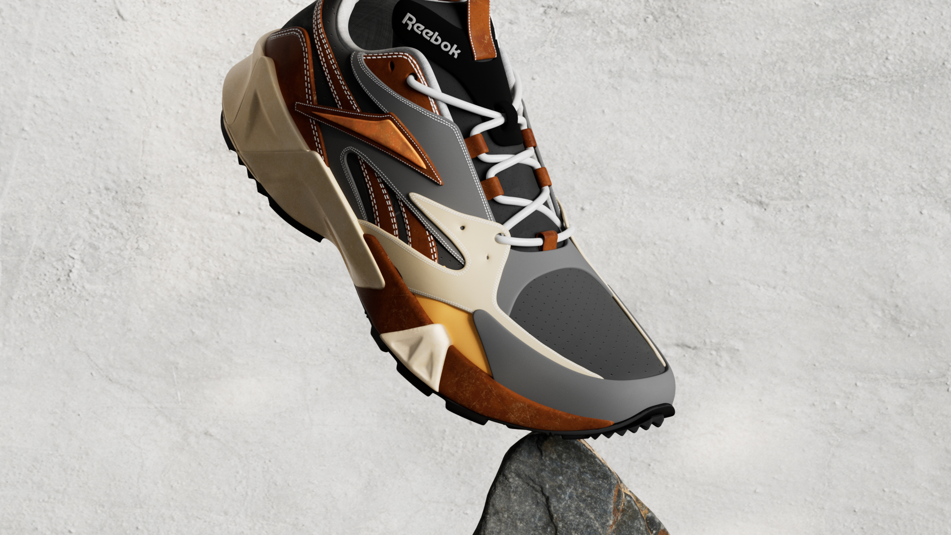 Product rendering，keyshot，cinema4d，Realistic，Product modeling，sneakers，outdoor sport，