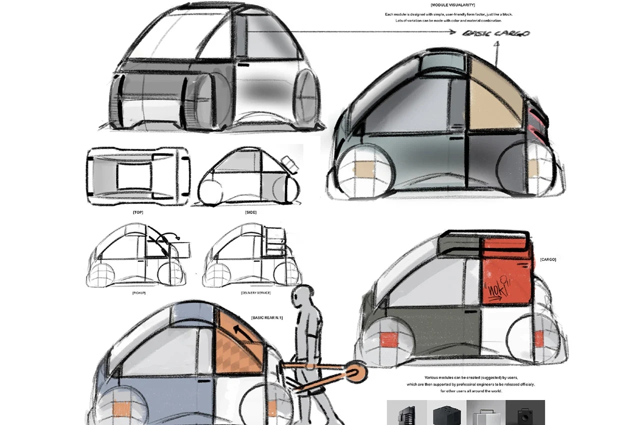 automobile，modularization，industrial design，sustainable，