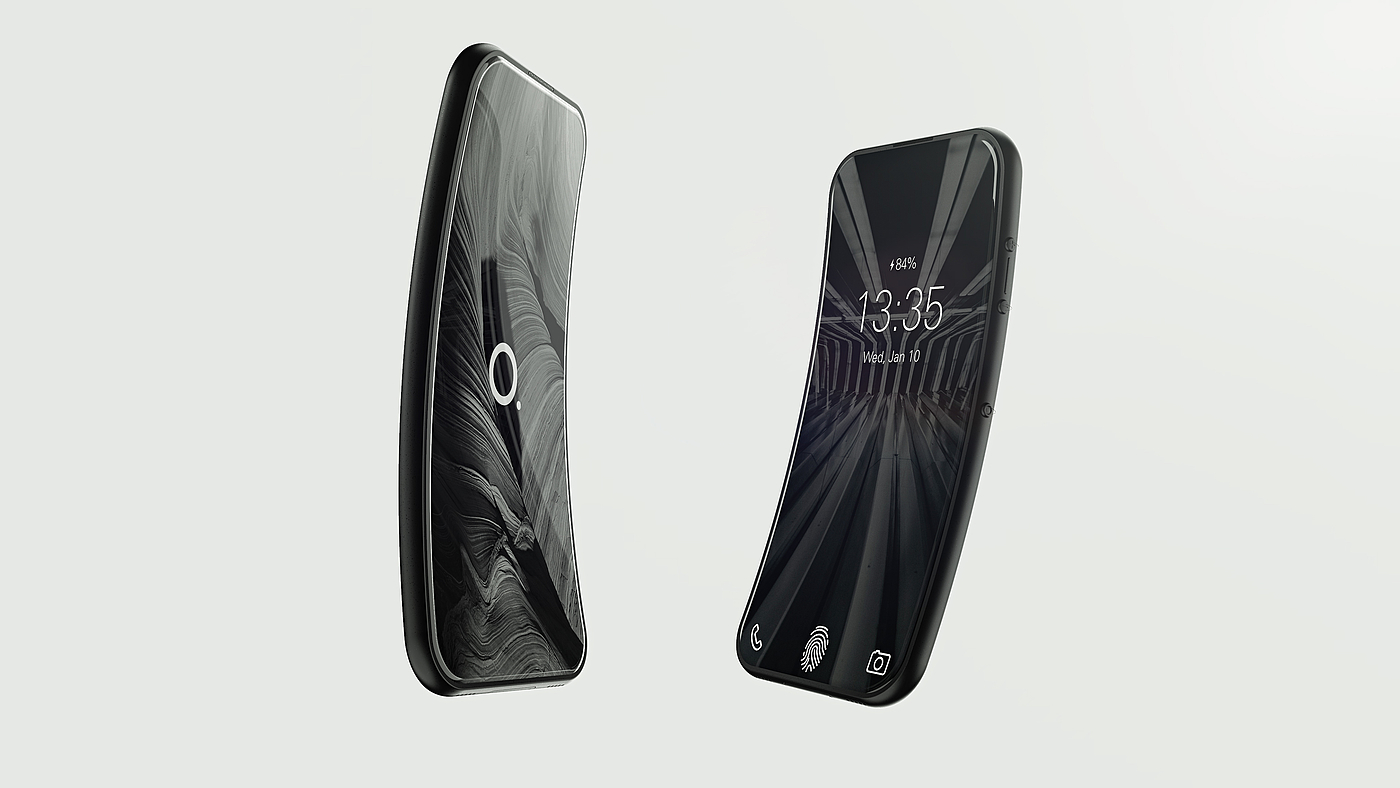 Orbit phone，Intelligent mobile phone，conceptual design，OLED screen，Flexible shell，Wireless charging，