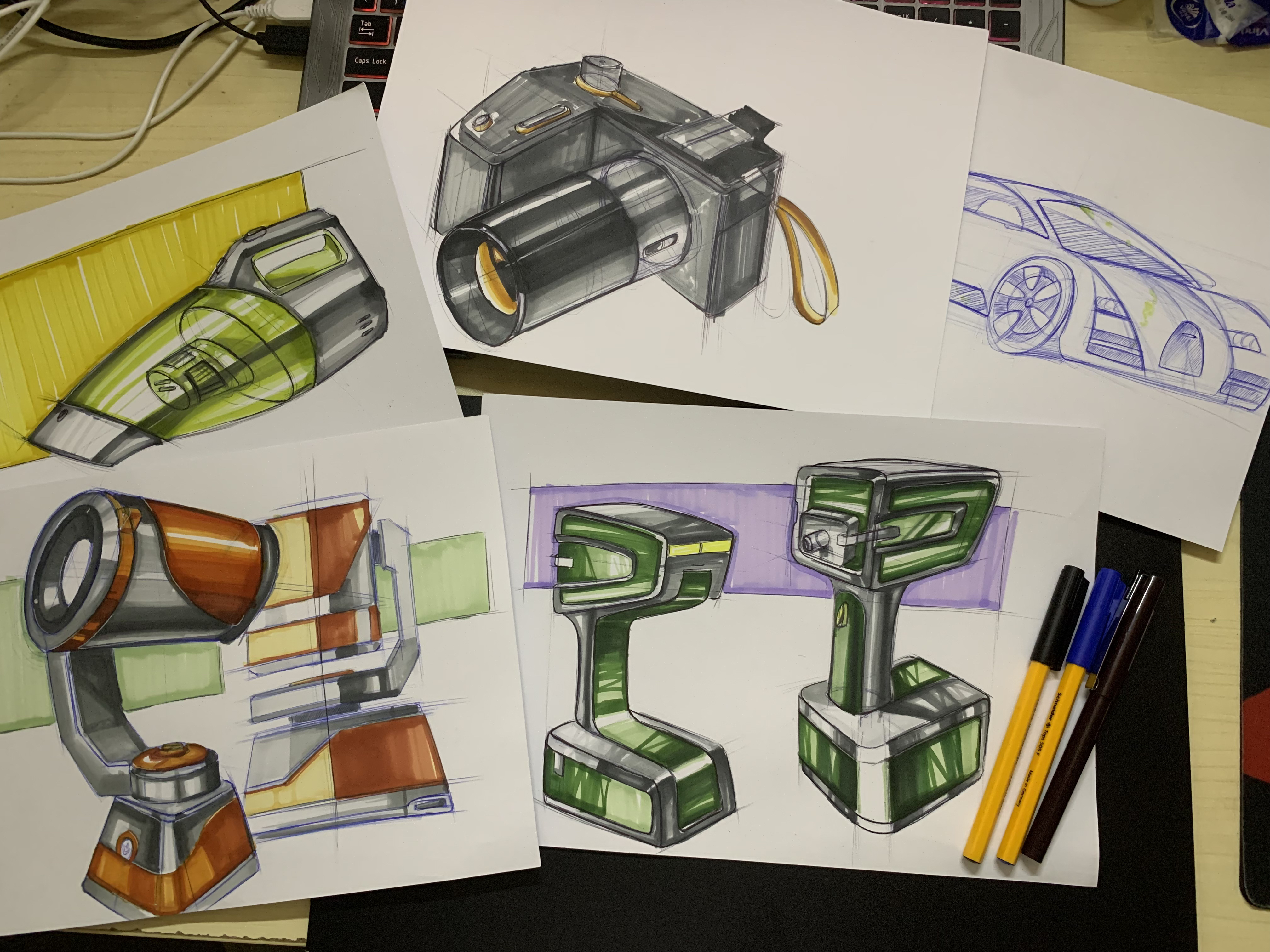 Hand drawn，practice，marker pen，Coloring，line，robot，
