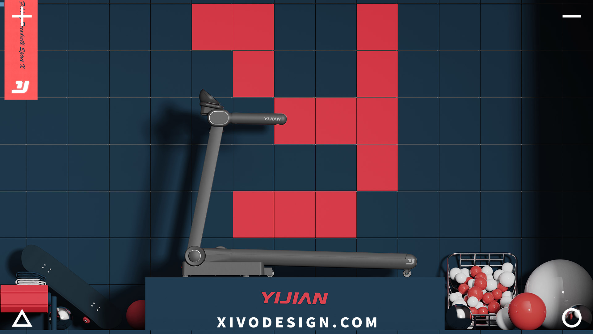 human-computer interaction，Running tools，Treadmill，fold，Minimalist，Gentle and friendly，product design，Intelligent design，