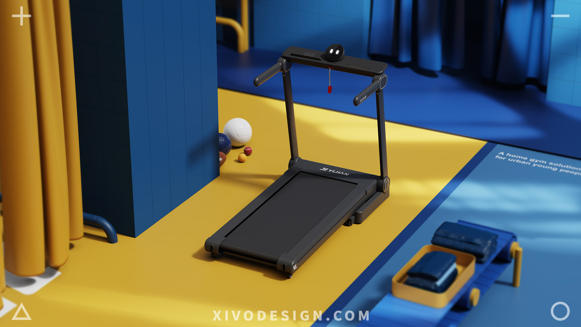 human-computer interaction，Running tools，Treadmill，fold，Minimalist，Gentle and friendly，product design，Intelligent design，